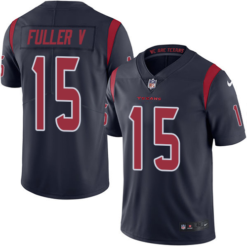 Men's Elite Will Fuller V Nike Jersey Navy Blue - #15 Rush NFL Houston Texans